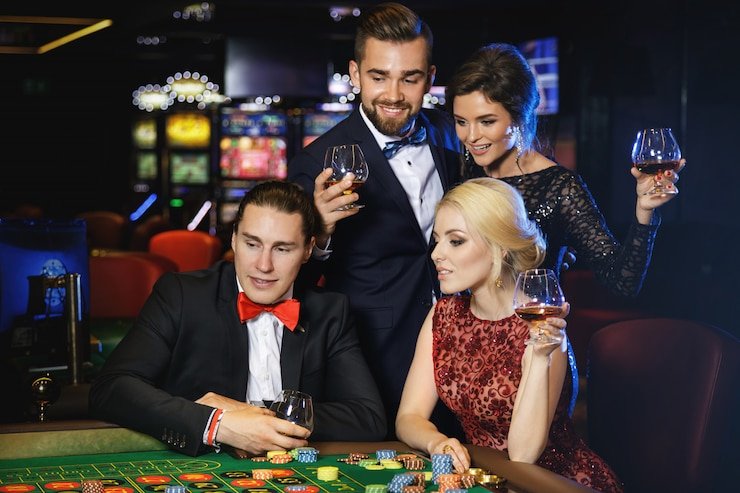 Live croupier announcing winning number and color